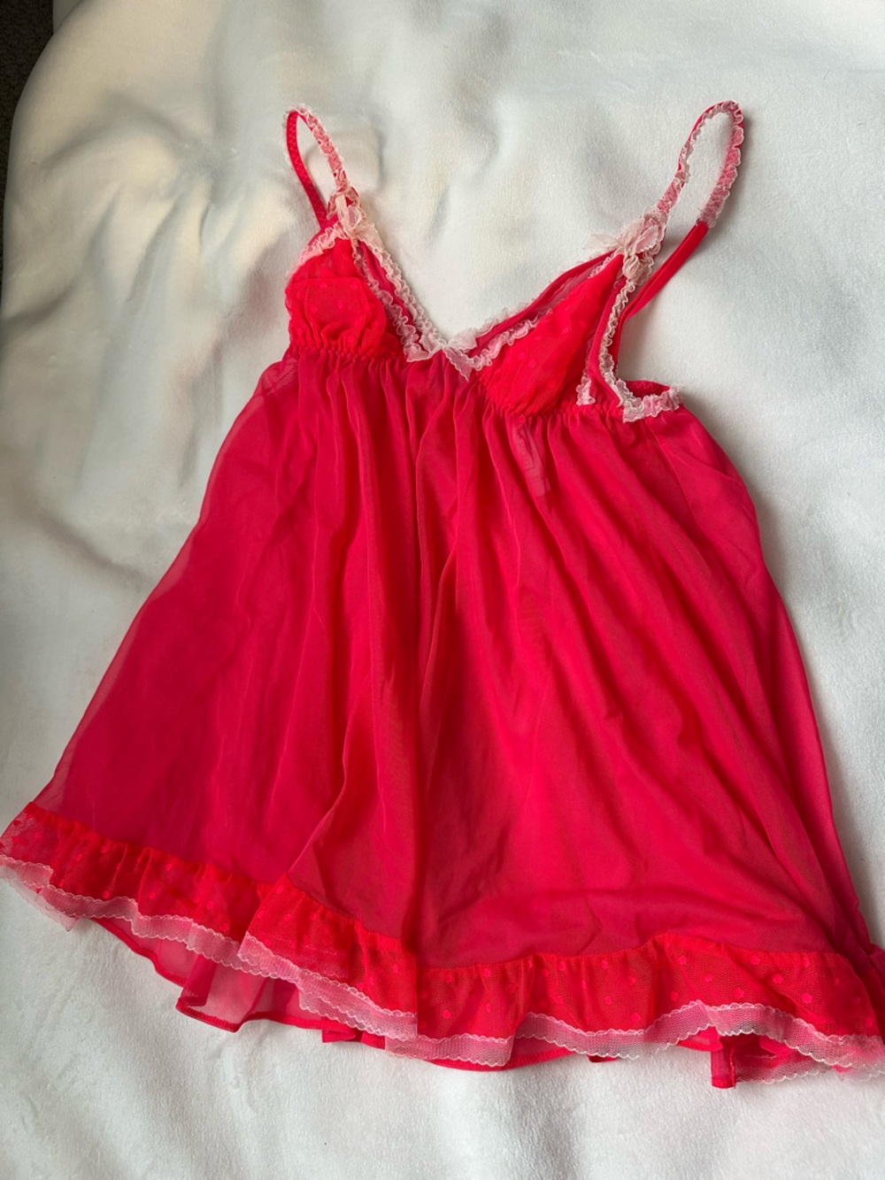 VS Pink Lace-Trim babydoll chemise